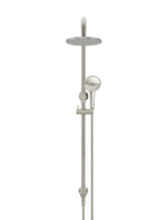 Load image into Gallery viewer, Round Combination Shower Rail 200mm Rose, Three Function Hand Shower - PVD Brushed Nickel