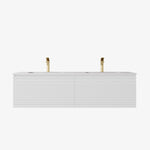 Load image into Gallery viewer, Sedona Matte White Fluted Wall Hung Vanity