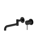 Load image into Gallery viewer, MECCA WALL BASIN/BATH MIXER SWIVEL SPOUT 225MM MATTE BLACK