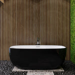Load image into Gallery viewer, BelBagno Sapphire black acrylic free standing bath