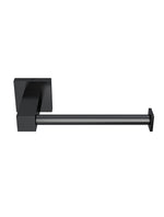Load image into Gallery viewer, Square Toilet Roll Holder with Round Bar - Matte Black
