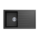 Load image into Gallery viewer, Black Carysil Vivaldi D-100 Granite Single Bowl with Drain Board Stone Kitchen Sink 860*500mm