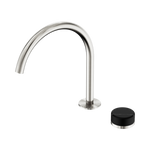 Load image into Gallery viewer, Serenity Progressive Bath/Kitchen Mixer Arc Spout With Marquina Black Handle Brushed Nickel