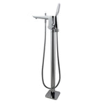 Load image into Gallery viewer, Chrome Freestabding Bath Mixer With Diverter & Handheld Shower