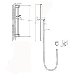 Load image into Gallery viewer, Square Brushed Nickel Hand Shower Rail without Handheld Shower(Stainless Steel Hose)