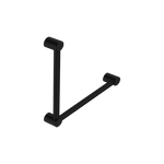 Load image into Gallery viewer, MECCA CARE 32MM AMBULANT TOILET GRAB RAIL 90 DEGREE 450x450MM MATTE BLACK