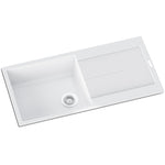 Load image into Gallery viewer, White Carysil Enigma D100L Granite Single Bowl with Drain Board Stone Kitchen Sink 1000*500mm