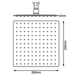 Load image into Gallery viewer, Super-slim Square Rose Gold Stainless Steel Shower Head 200mm