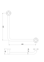 Load image into Gallery viewer, CLASSIC CARE SS304 450X450 RIGHT ANGLE GRAB BAR (CONCEALED FIXING) MATTE BLACK