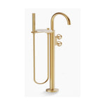 Load image into Gallery viewer, Components Floor Mount Bath Filler w Hand Shower Bracket 77984T-9E-2MB + 97905T-DR-NA