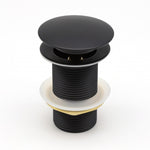 Load image into Gallery viewer, 32/40mm Mushroom Black Brass Basin Pop Up Waste without Overflow