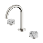 Load image into Gallery viewer, Serenity Basin Set Arc Spout With Arabescato Corchia Handle Brushed Nickel