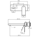 Load image into Gallery viewer, BIANCA WALL BASIN/BATH MIXER 230MM BRUSHED BRONZE