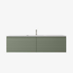 Load image into Gallery viewer, Sedona Olive Green Fluted Wall Hung Vanity
