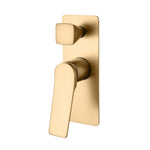 Load image into Gallery viewer, RUSHY Series Square Brushed Brass Wall Mixer With Diverter(color up)