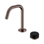 Load image into Gallery viewer, Serenity Progressive Basin Mixer Edge Spout With Marquina Black Handle Brushed Bronze