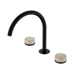Load image into Gallery viewer, Serenity Bath/Kitchen Set Arc Spout With Rome Travertine Handle Matte Black