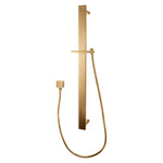 Load image into Gallery viewer, Square Brushed Brass Sliding Shower Rail without Handheld Shower(PVC Hose)