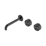 Load image into Gallery viewer, Serenity Wall Basin Set 185mm Offset Spout With Metal Handle Gun Metal