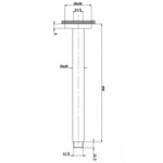 Load image into Gallery viewer, Square Brushed Nickel Ceiling Shower Arm 600mm