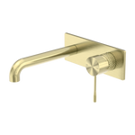 Load image into Gallery viewer, OPAL WALL BASIN/BATH MIXER 185MM BRUSHED GOLD