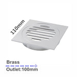 Load image into Gallery viewer, 110*110mm Chrome Brass Floor Drain(100mm Outlet)