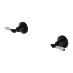 Load image into Gallery viewer, YORK WALL TOP ASSEMBLIES WITH WHITE PORCELAIN LEVER MATTE BLACK