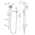 Load image into Gallery viewer, YORK SHOWER RAIL WITH WHITE PORCELAIN HAND SHOWER MATTE BLACK