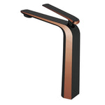 Load image into Gallery viewer, Matt Black & Rose Gold Solid Brass Tall Basin Mixer
