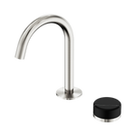 Load image into Gallery viewer, Serenity Progressive Basin Mixer Arc Spout With Marquina Black Handle Brushed Nickel