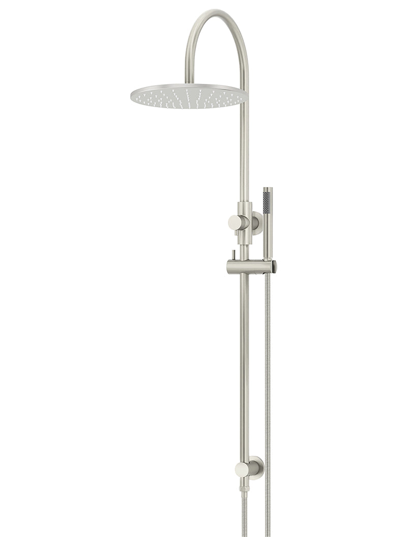 300mm Round Overhead Shower Set, Single Function Hand Shower - PVD Brushed Nickel