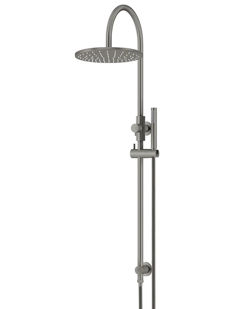 300mm Round Overhead Shower Set, Single Function Hand Shower - Shadow Gunmetal