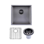 Load image into Gallery viewer, 440x440x205mm Gunmetal Stainless Steel PVD Single Bowl Kitchen Sink