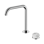 Load image into Gallery viewer, Serenity Progressive Bath/Kitchen Mixer Edge Spout With Arabescato Corchia Handle Chrome