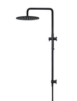 Load image into Gallery viewer, Round Combination Shower Rail 300mm Rose, Single Function Hand Shower - Matte Black