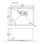 Load image into Gallery viewer, 600*450*300mm Stainless Steel Copper Single Bowl Kitchen Sink