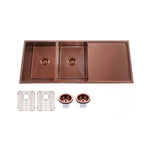 Load image into Gallery viewer, 1160x460x230mm Copper Stainless Steel PVD Double Bowl Kitchen Sink