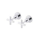 Load image into Gallery viewer, Cross Handle Jumper Valve Wall Top Assemblies - Polished Chrome