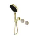 Load image into Gallery viewer, Serenity Progressive Shower System With Rome Travertine Handle And Serenity Hand Shower Brushed Gold