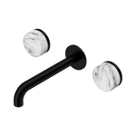 Load image into Gallery viewer, Serenity Wall Basin Set 185mm Spout With Arabescato Corchia Handle Matte Black