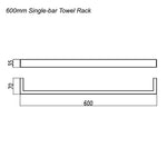 Load image into Gallery viewer, IVANO Series Brushed Nickel Single Towel Rail 600mm