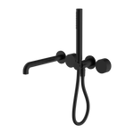 Load image into Gallery viewer, KARA PROGRESSIVE SHOWER SYSTEM SEPARATE PLATE WITH SPOUT 250MM MATTE BLACK
