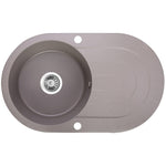 Load image into Gallery viewer, Laveo Dafne Grey Granite Single Bowl with Drain Board Stone Kitchen Sink 470*780*204mm(including Space Saving Siphon and Click-clack Plug)