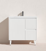 Load image into Gallery viewer, Crete Modern Floorstanding Vanity Matte White