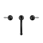 Load image into Gallery viewer, YORK BASIN SET WITH WHITE PORCELAIN LEVER MATTE BLACK