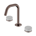 Load image into Gallery viewer, Serenity Basin Set Edge Spout With Carrara Handle Brushed Bronze