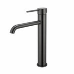 Load image into Gallery viewer, LUCID PIN Series Round Brushed Gun Metal Grey Tall Basin Mixer
