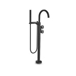 Load image into Gallery viewer, Components Floor Mount Bath Filler w Hand Shower Bracket 77984T-9E-BL + 97905T-DR-NA