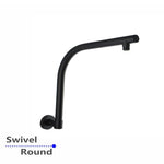 Load image into Gallery viewer, Round Black Swivel Wall Mounted Shower Arm