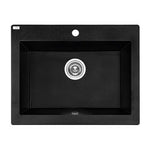 Load image into Gallery viewer, Laveo Komodo Black Granite Single Bowl Stone Kitchen Sink 490*580*220mm(including Space Saving Siphon and Click-clack Plug)